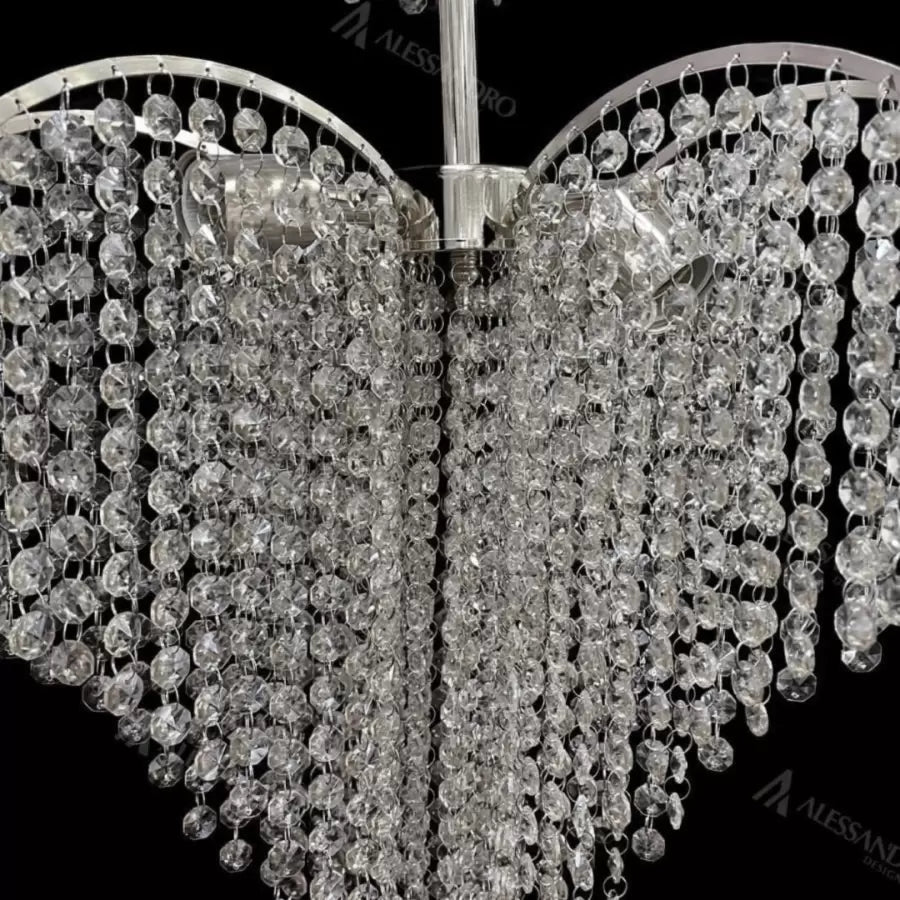 Żyrandol kryształowy Baylor 4x E27 średnica 44cm srebrny