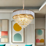 VERSAILLES Nobile Kryształowy Żyrandol 4xE14, Średnica 40 cm, Błyszczące Złoto i Biel, Regulowana Wysokość