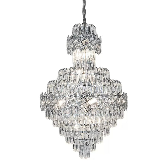 Żyrandol kryształowy WINDSOR Grande Supremo 14xE14, średnica 60x90 cm, błyszczący chrom, regulowana wysokość