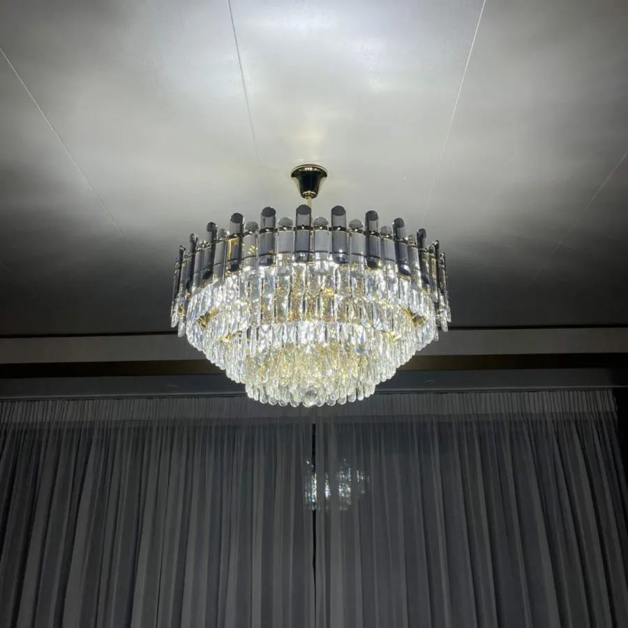 Żyrandol kryształowy Kaison 16xE14 złoty