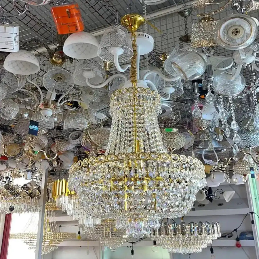 Żyrandol kryształowy Kassian 11x E14 złoty