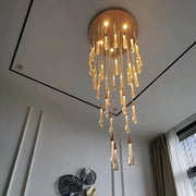 Żyrandol kryształowy LED 60W Justynian średnica 60cm złoty
