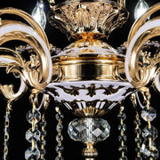 Żyrandol kryształowy Luciano, 6*E14, złoty, metal i kryształ