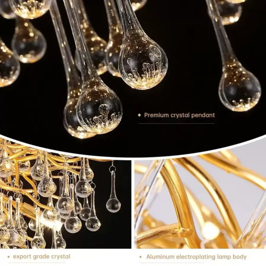 Żyrandol kryształowy Nathanael 7x G9 złoty