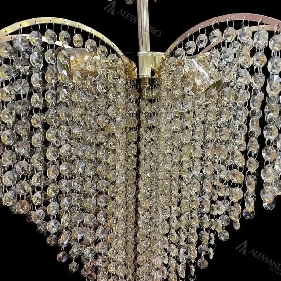 Żyrandol kryształowy CONWY Eleganza, 4xE27, średnica 47 cm, złoty