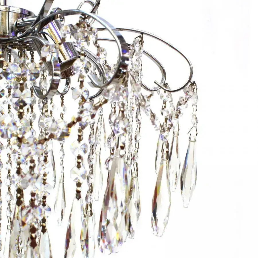 EDINBURGH Eleganza Kryształowy Żyrandol, 5xE27, Średnica 47 cm, Chrom Błyszczący
