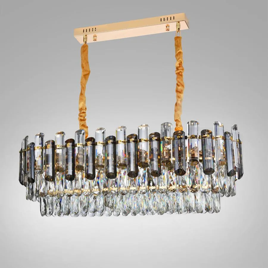 Żyrandol Emir 8*E27, Metal i Kryształ, Złoty