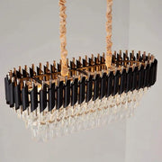 Żyrandol kryształowy VERSAILLES Regalis 10x E14, średnica 80 cm, błyszczące złoto i czerń, regulowana wysokość