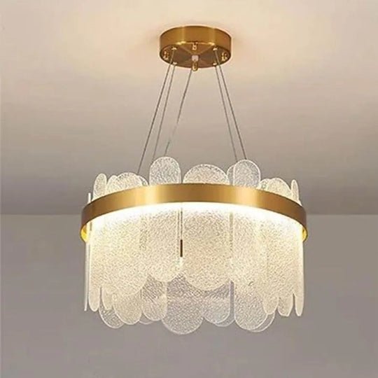Żyrandol LED z pilotem Aden 58W Przyciemniane złote żyrandole kryształowe Domyślny tytuł Alessandro Design
