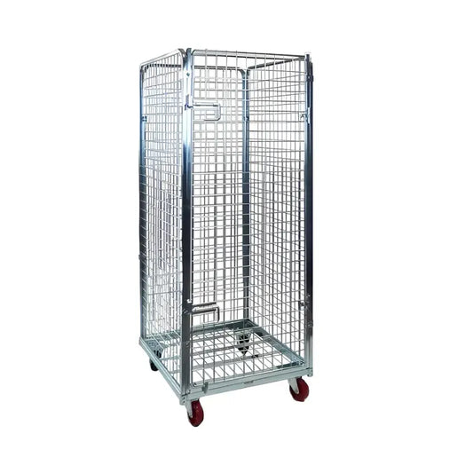 Wózek transportowy typu klatka z 4 ścianami 80cmX70cmX170cm, nośność 500kg, srebrny