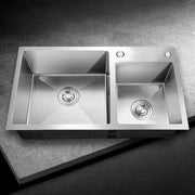 Zlew kuchenny ze stali nierdzewnej 80x45 cm srebrny