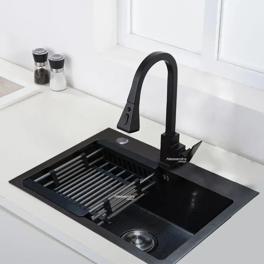 Zlew kuchenny ze stali nierdzewnej, 60x45 cm, ciemnoszary