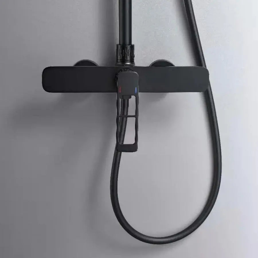 Kolumna prysznicowa, mosiądz sanitarny, czarny, 9710H