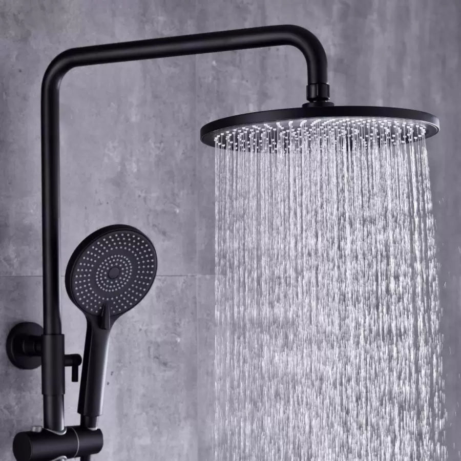 Kolumna prysznicowa, mosiądz sanitarny, czarny, 9810H