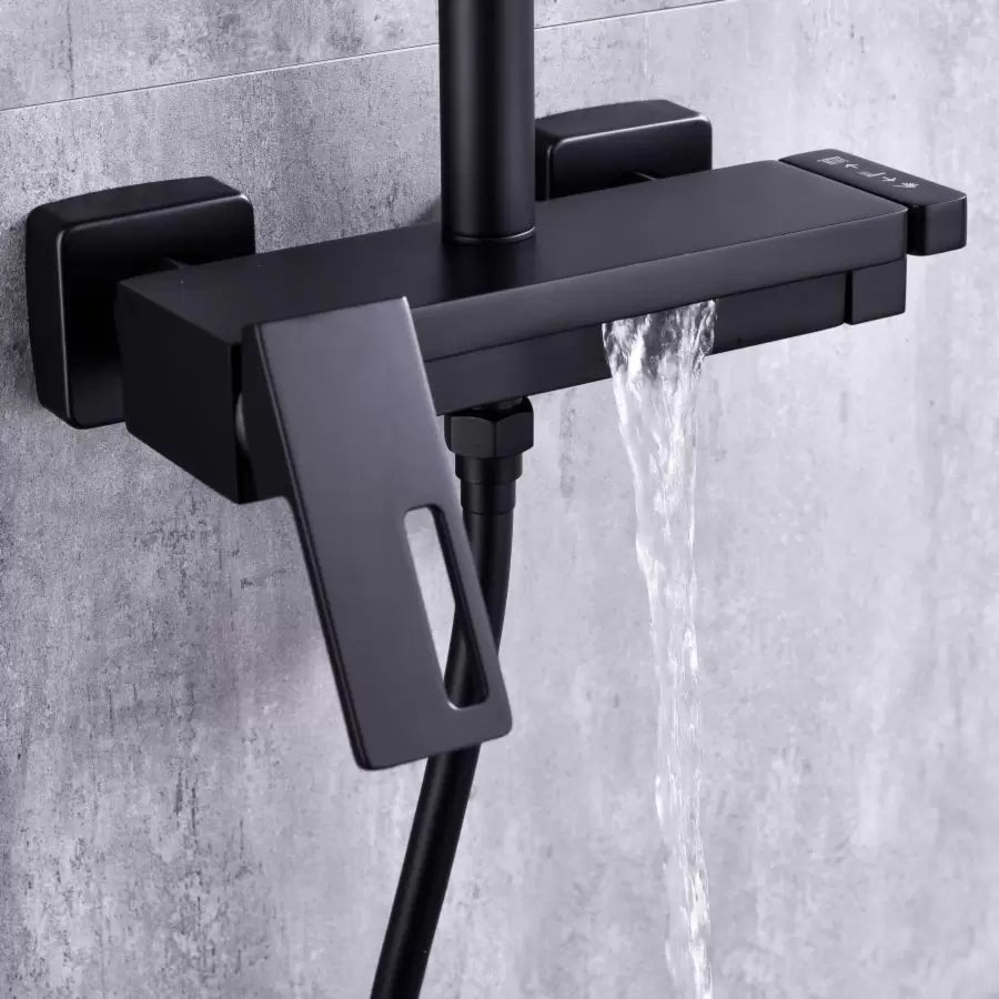 Kolumna prysznicowa, mosiądz sanitarny, czarny, 9810H