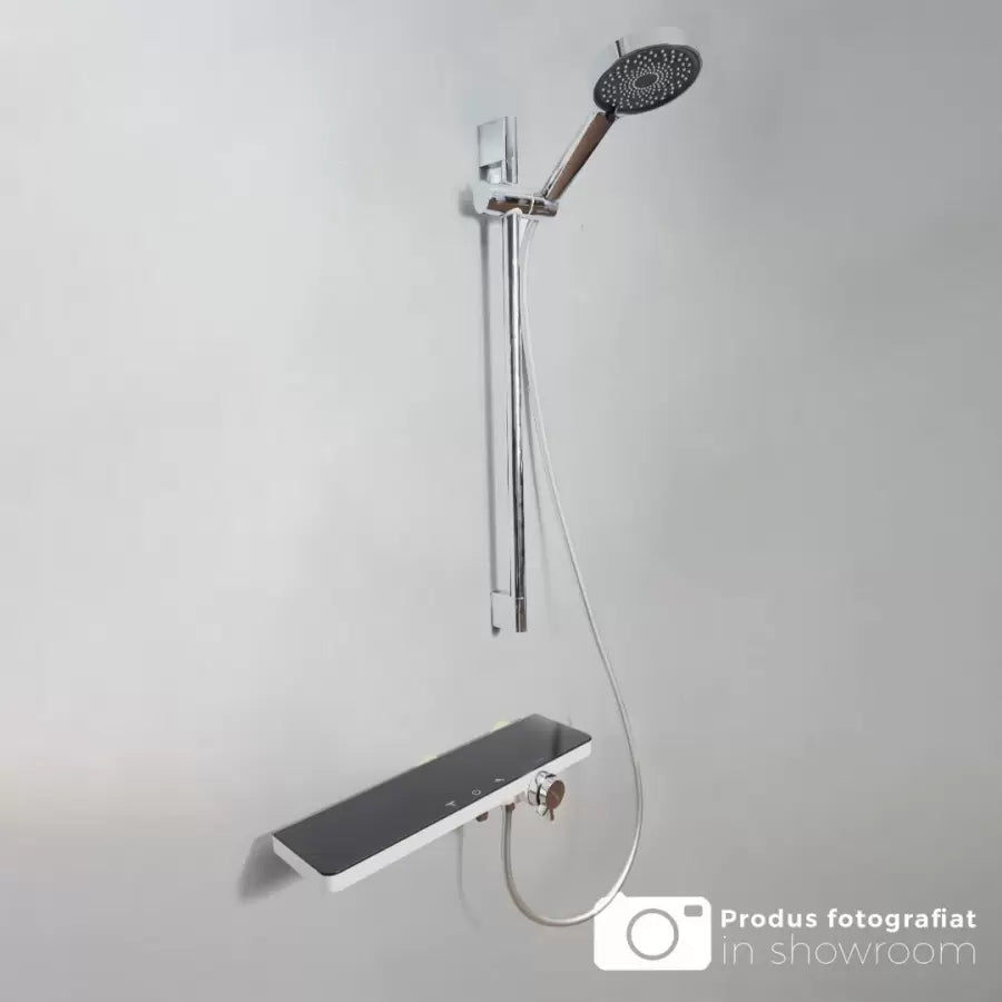 Kolumna prysznicowa ze stali nierdzewnej połyskująca srebrno-czarna 11211BH/C