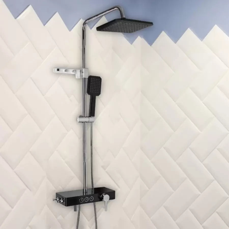 Kolumna prysznicowa LCD Wyświetlacz Stal nierdzewna Czarny Srebrny SJG/006