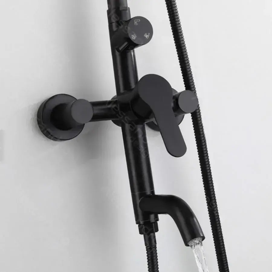 Kolumna prysznicowa, stal nierdzewna SUS304, czarna, HS005