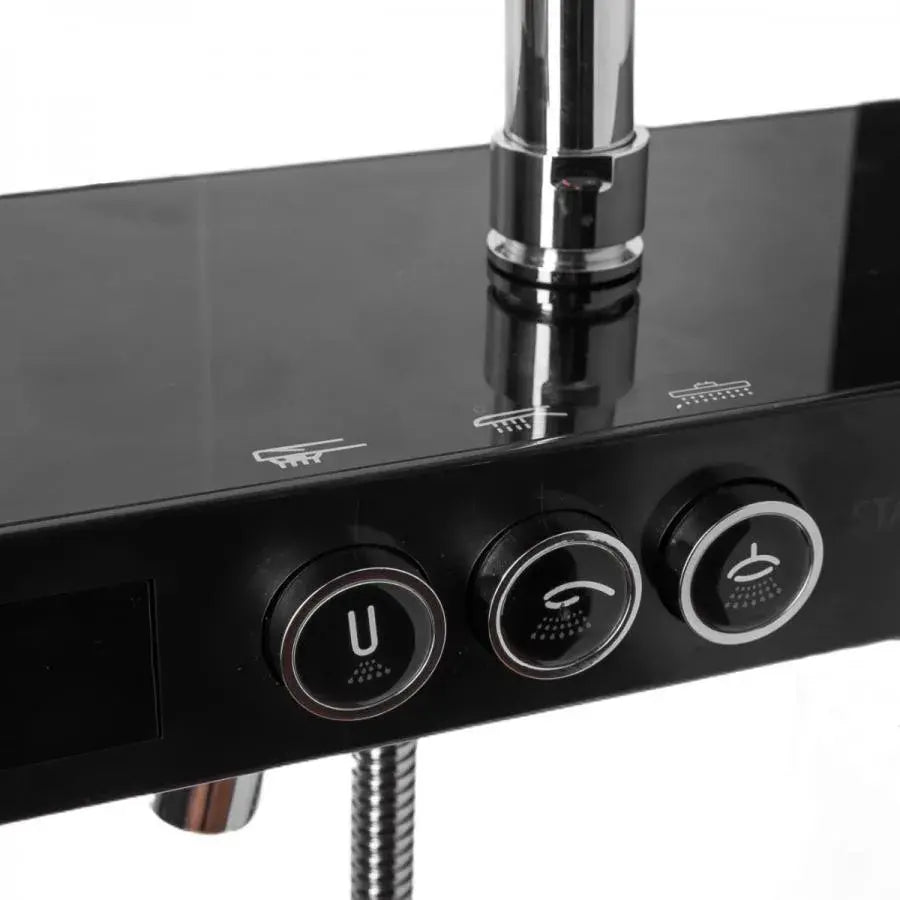 Kolumna prysznicowa LCD Wyświetlacz Stal nierdzewna Czarny Srebrny SJG/003