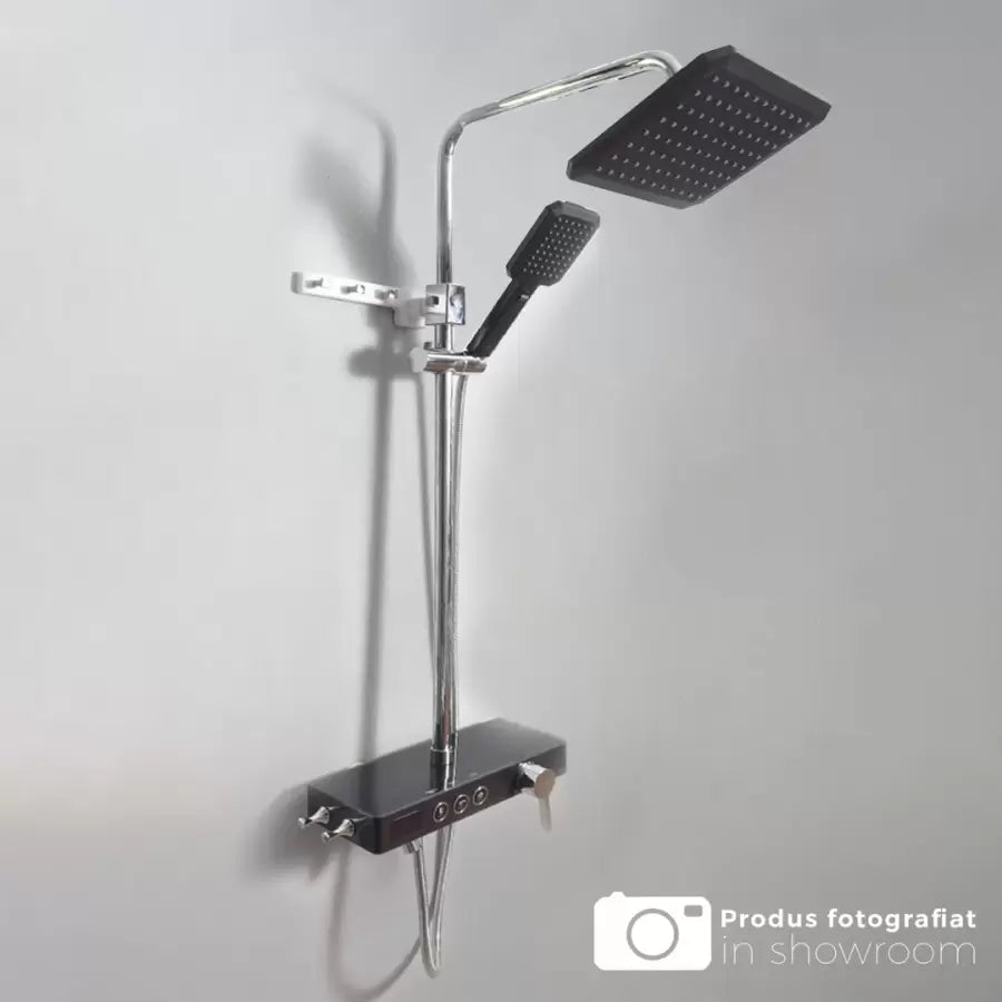 Kolumna prysznicowa LCD Wyświetlacz Stal nierdzewna Czarny Srebrny SJG/006