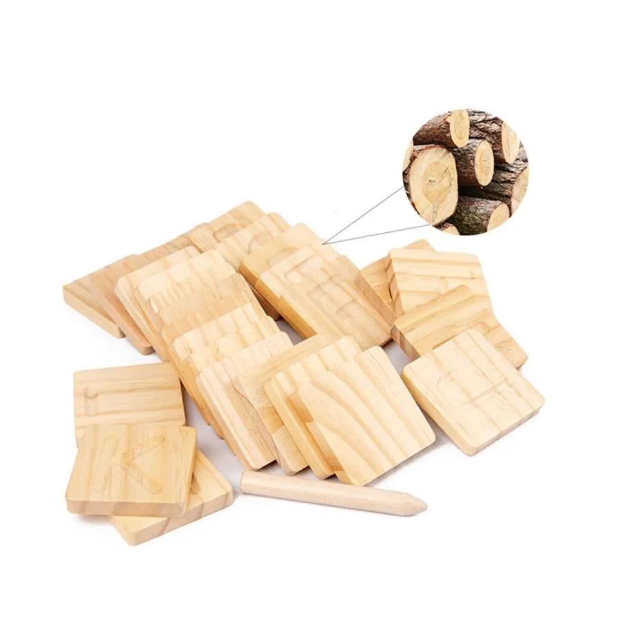 Pudełko edukacyjne, alfabet poznawczy, 30 elementów, drewno