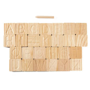Pudełko edukacyjne, alfabet poznawczy, 30 elementów, drewno