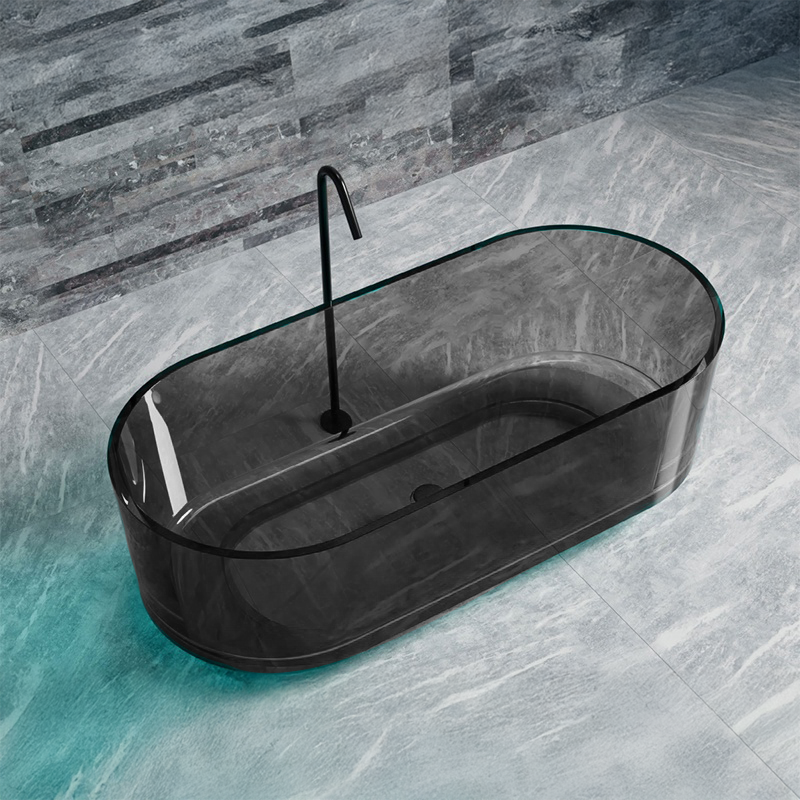 Wanna wolnostojąca, owalna, dymna szarość, żywica, 170x78x56cm