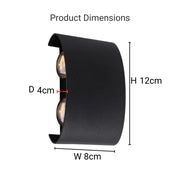 Fantas Kinkiet zewnętrzny i wewnętrzny LED, 4 źródła x 1 W, IP65, metaliczny, czarny, 3000 K