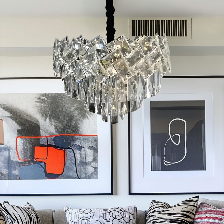 WINDSOR Nobile Kryształowy Żyrandol 5xE27, Średnica 40 cm, Chrom Błyszczący, Regulowana Wysokość