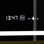 Prostokątne lustro LED, 100x80cm, Verite Royale Gold Motion Glow Marcello, system przeciwmgielny, zegar i termometr, ściemnialne