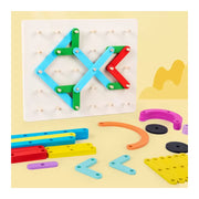 Montessori Drewniana Geoboard Gra Struktura Zaklęcia Litery Cyfry