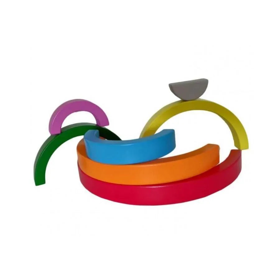 Gra Tęczowa, Wielokolorowa, 7 Elementów, Drewno