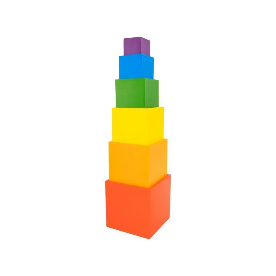 Gra logiczna Rainbow Square, wielokolorowa, 6 elementów, drewno