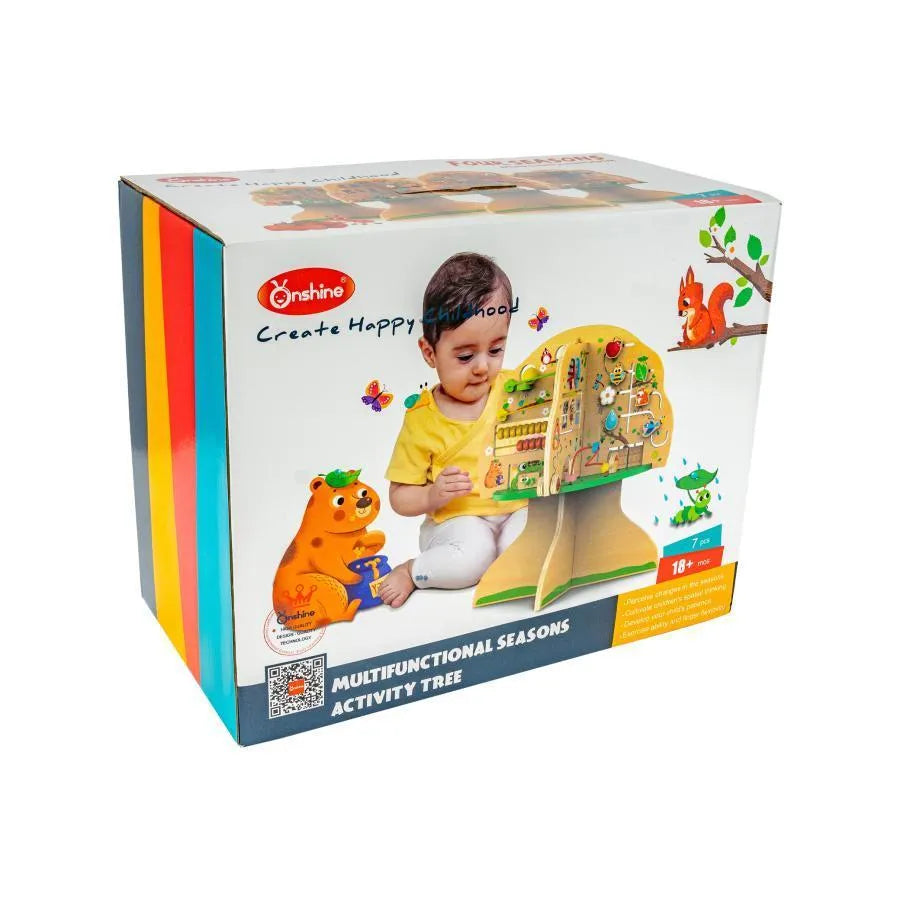 Zabawka edukacyjna Montessori z 4 porami roku, 7 elementów, drewno