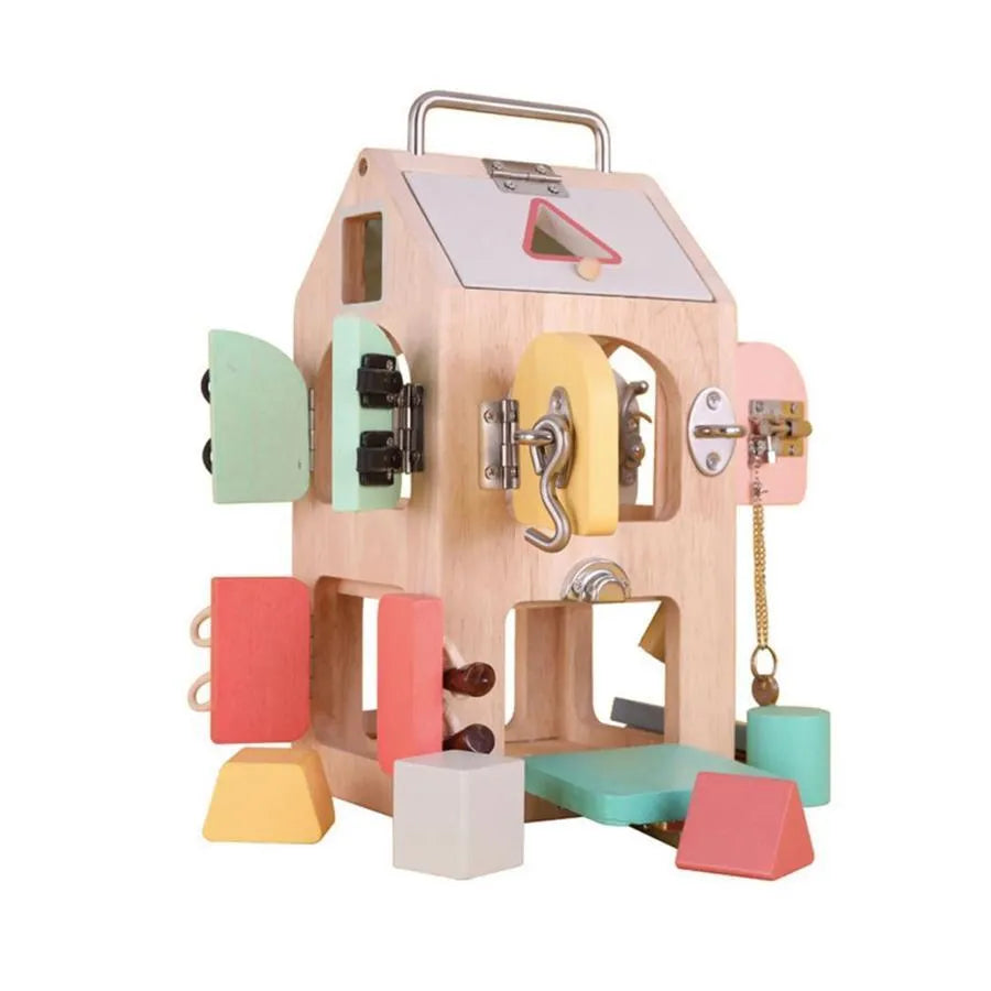 Montessori Edukacyjna Zabawka Dwór Tajemnic, 6 Części, Drewno