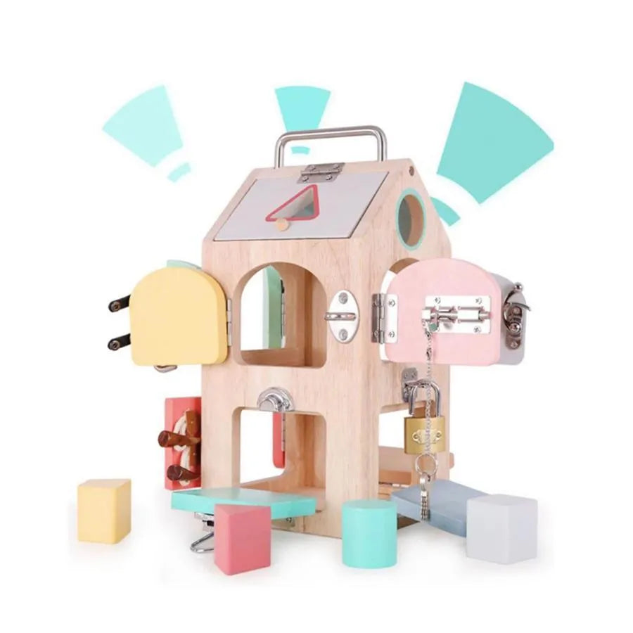 Montessori Edukacyjna Zabawka Dwór Tajemnic, 6 Części, Drewno