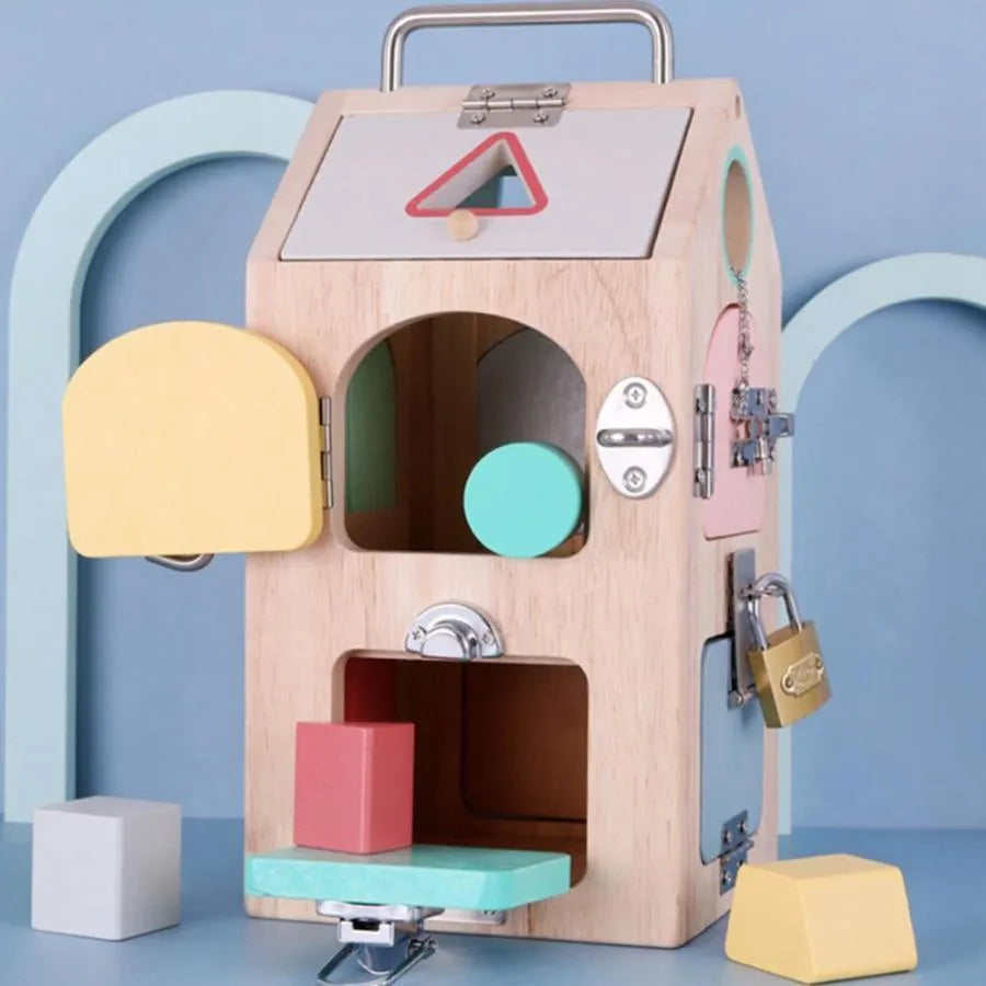 Montessori Edukacyjna Zabawka Dwór Tajemnic, 6 Części, Drewno