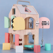 Montessori Edukacyjna Zabawka Dwór Tajemnic, 6 Części, Drewno