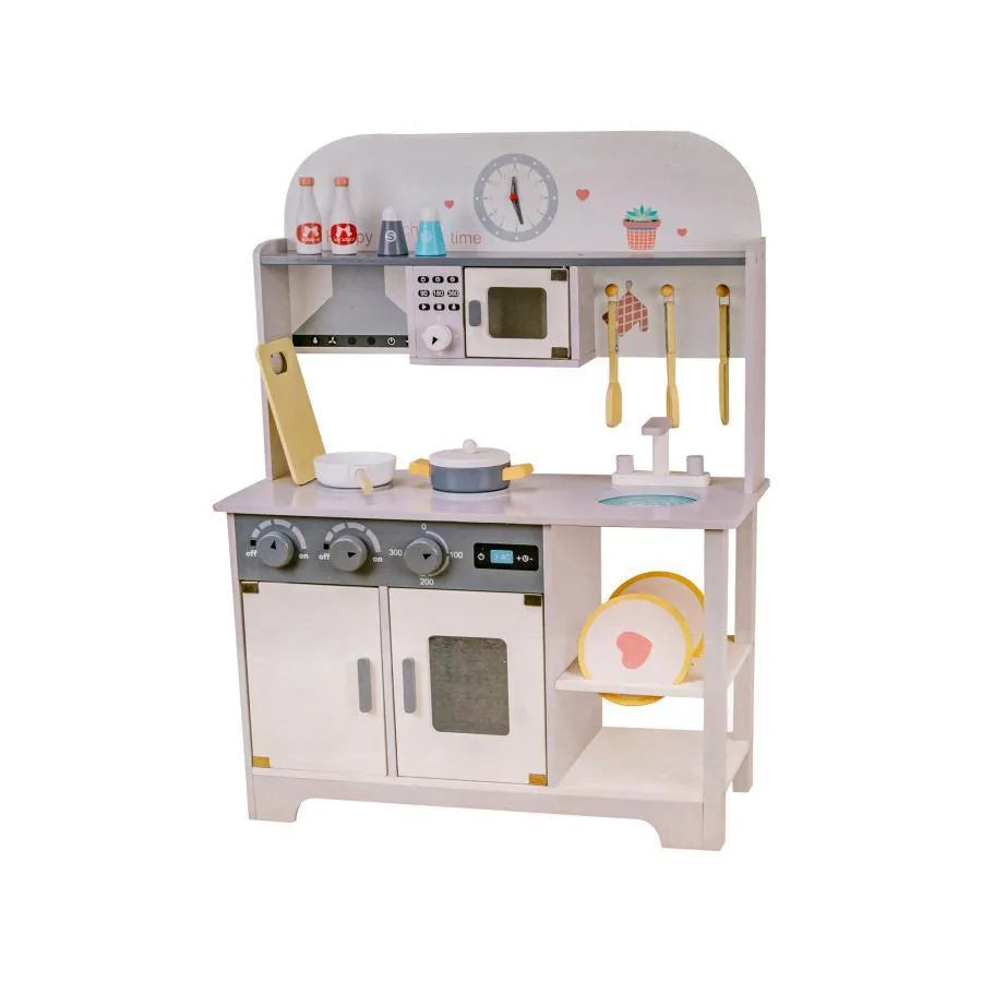 Zabawka kuchenna Wiedeńska, 38 elementów, biały z szarym, drewno