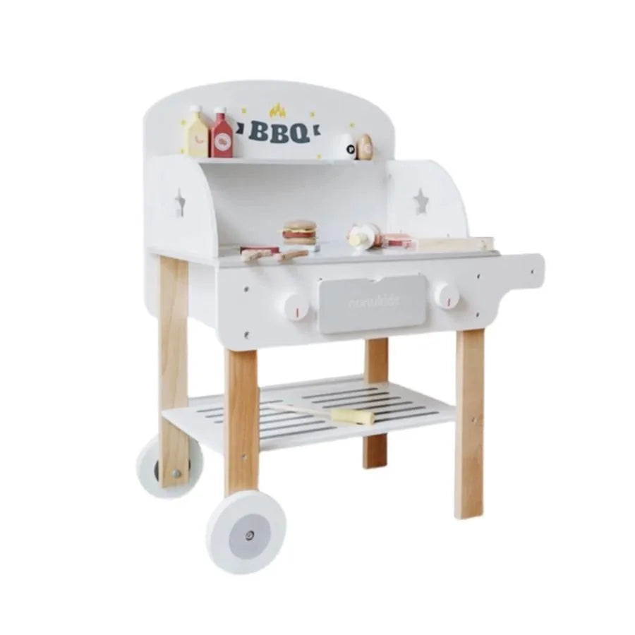 Drewniana zabawka do grilla, 52 elementy, wielokolorowa, drewno