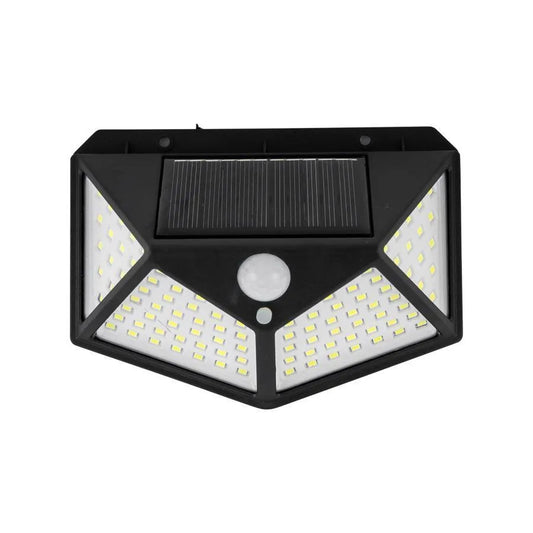 Lampa Solarna z Czujnikiem Ruchu, 100 Diod LED, 20 W, IP.65, Czarna