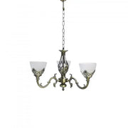 Żyrandol w stylu vintage, wiszący, COTTAGE, okrągły, 3xE27, szkło i metal, brąz