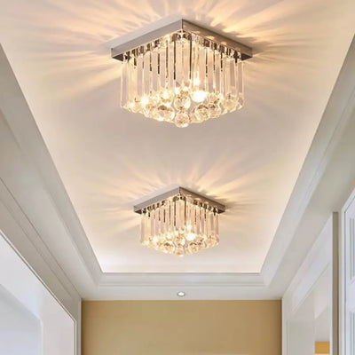 MARTINEZ Linear Luxe Kryształowy Żyrandol, Średnica 35 cm, 4x E14, Chrom Błyszczący