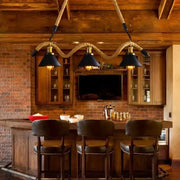 Żyrandol linowy, 3*E27, brązowy, metal i lina