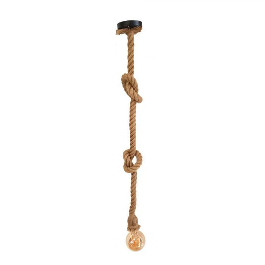 Żyrandol Vintage CORDA, 1xE27, Rustykalny, Sznurek i Metal, 150cm, Czarny