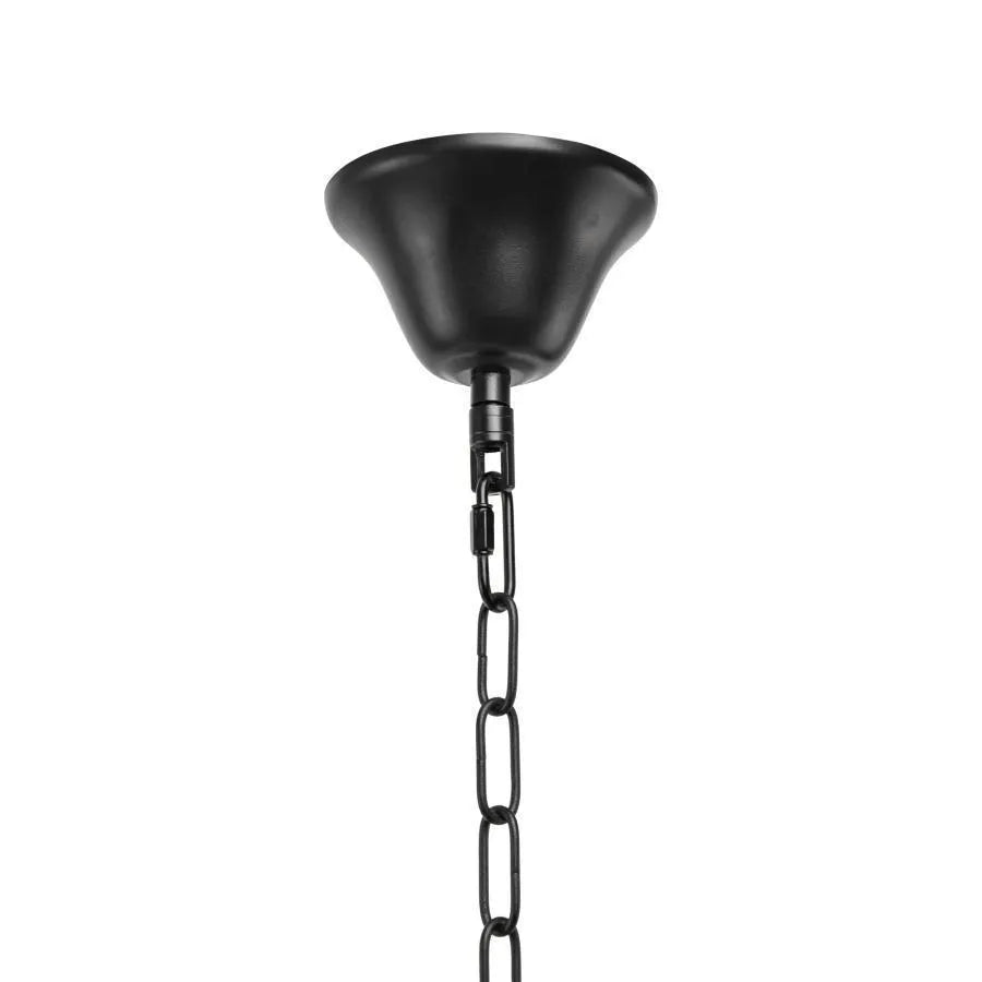 Żyrandol indyjski, 8*E27, metal i lina, czarny