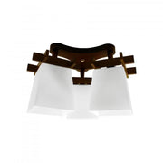 Żyrandol Jade, 3*E27, biały z brązowym, metal i szkło