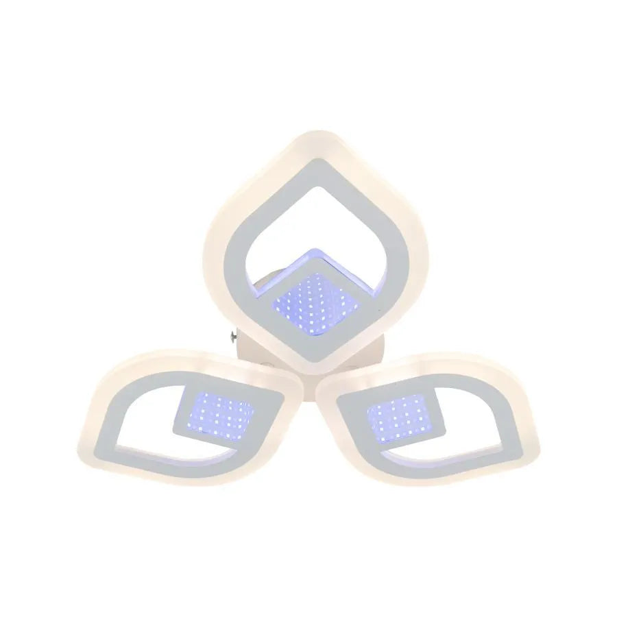 Żyrandol LED z pilotem ZENI 3D 60 W, 3 elementy, światło zimne/ciepłe/neutralne, ściemnialny, biały