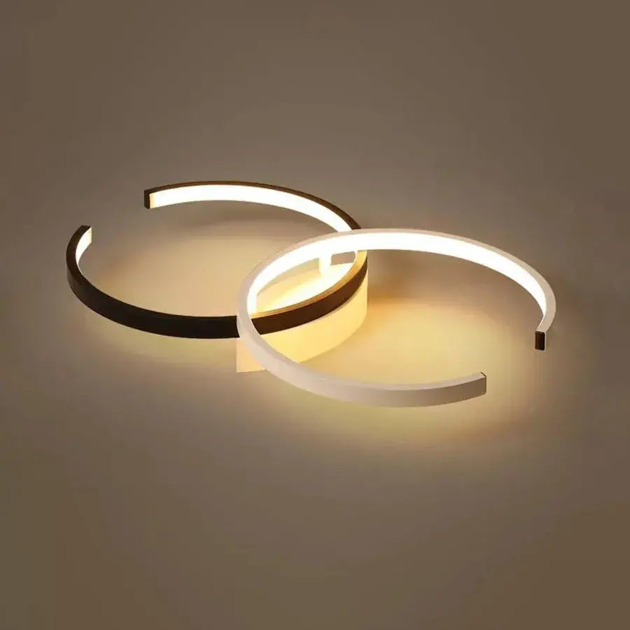 Żyrandol LED z pilotem VECTOR SEMIARC 35W, 2 elementy, światło zimne/ciepłe/neutralne, ściemnialny, czarno-biały