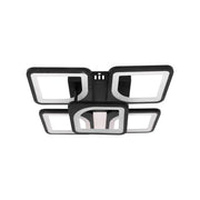 Żyrandol LED z pilotem ZOE 68W, 5 kwadratów, światło zimne/ciepłe/neutralne, ściemnialny, czarny
